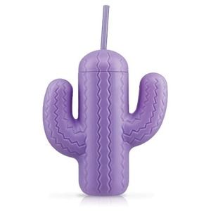 Lavender Purple Cactus Tumbler Cup with Straw